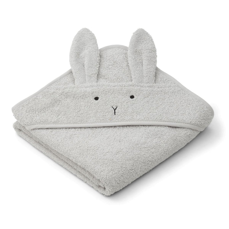 Liewood Albert Hooded Baby Towel - Rabbit dumbo grey - TOWEL / WASHCLOTH