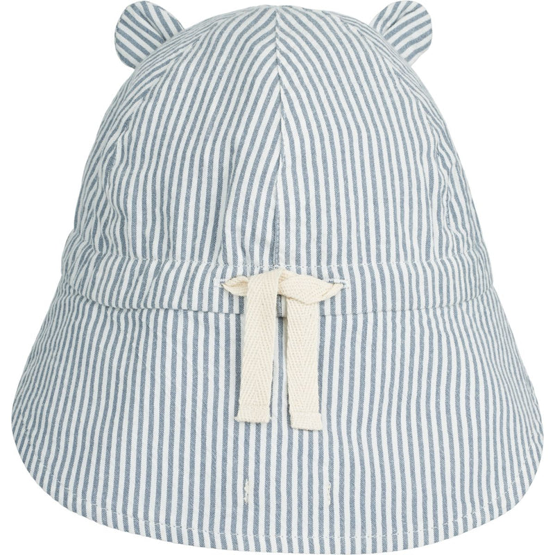 Liewood Gorm Seersucker Sun Hat - Y/D stripe: Blue wave/creme de la creme - HATS/CAP