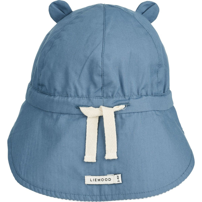 Liewood Gorm Seersucker Sun Hat - Y/D stripe: Blue wave/creme de la creme - HATS/CAP