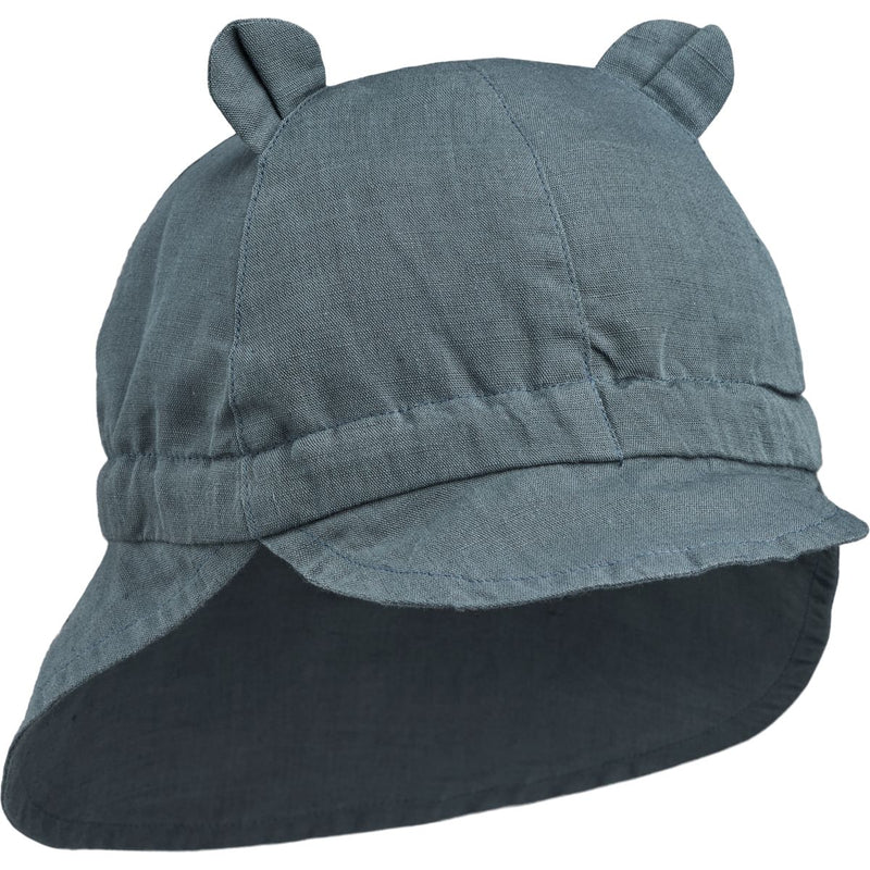 Liewood Gorm Linen Sun Hat - Whale blue - HATS/CAP
