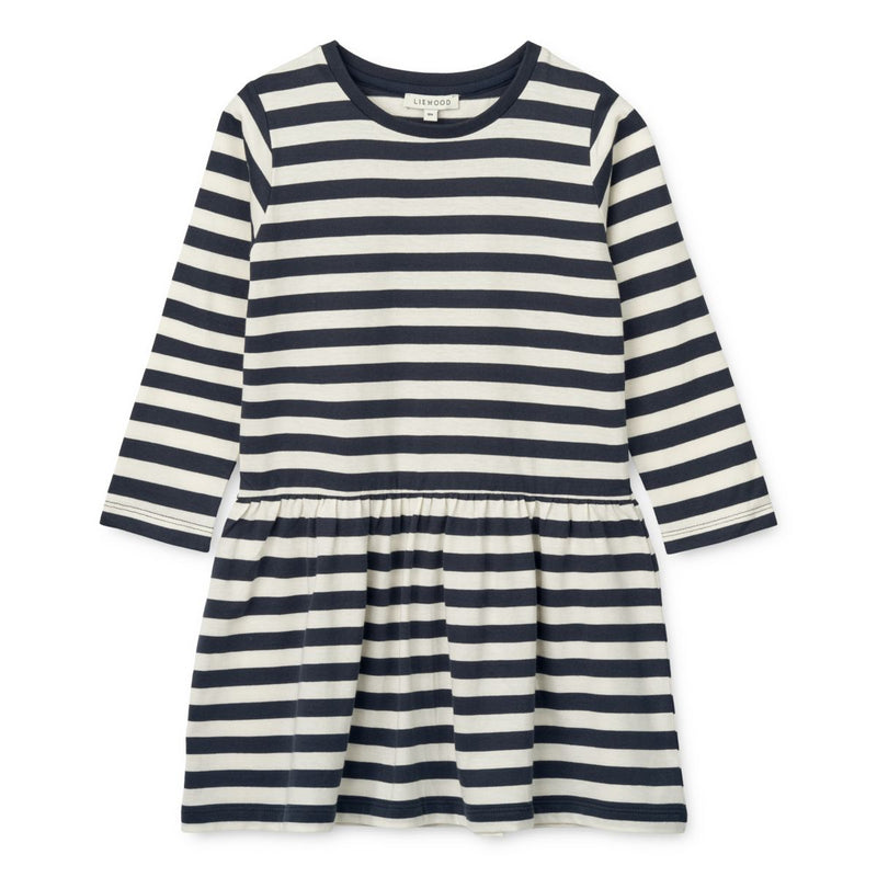 Liewood Lima ls dress - Y/D Stripe Classic navy / Creme de la creme - DRESS