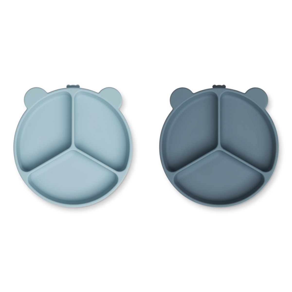 Liewood Stacy Divider Suction Plate 2-Pack - Sea blue / Whale blue - PLATE
