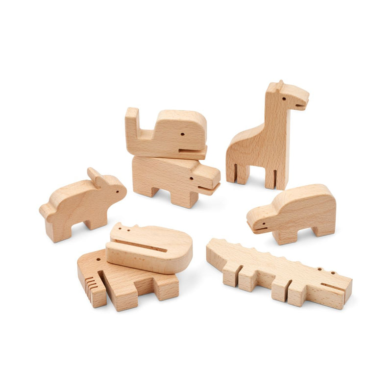 Liewood Thorkild stackable animals - Natural - STACKING TOWER