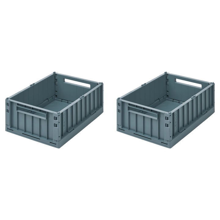 Weston Medium Storage Box 2-Pack - Whale blue