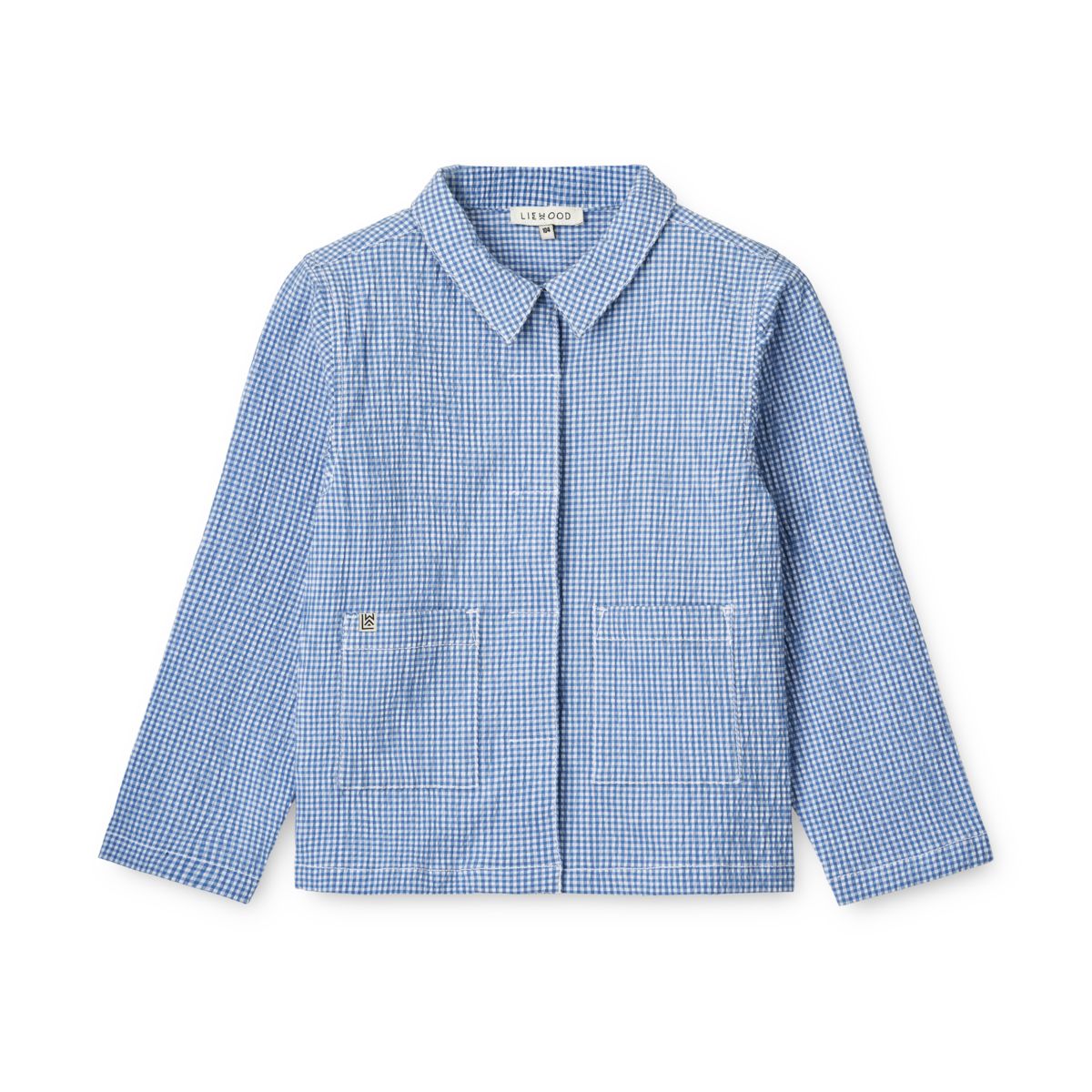 Liewood Kory seersucker check overshirt - Y/D Check Riverside / Crisp white - OVERSHIRT