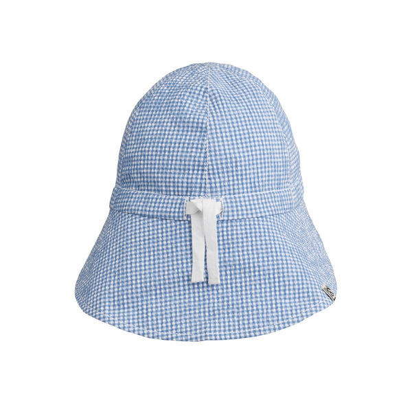 Liewood Sunneva Cotton Sun Hat - Y/D Check Riverside / Crisp white - HATS/CAP