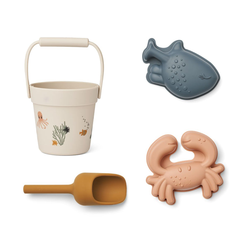 Liewood Kit mini sea creature beach set - Sea creature / Sandy - SAND TOYS