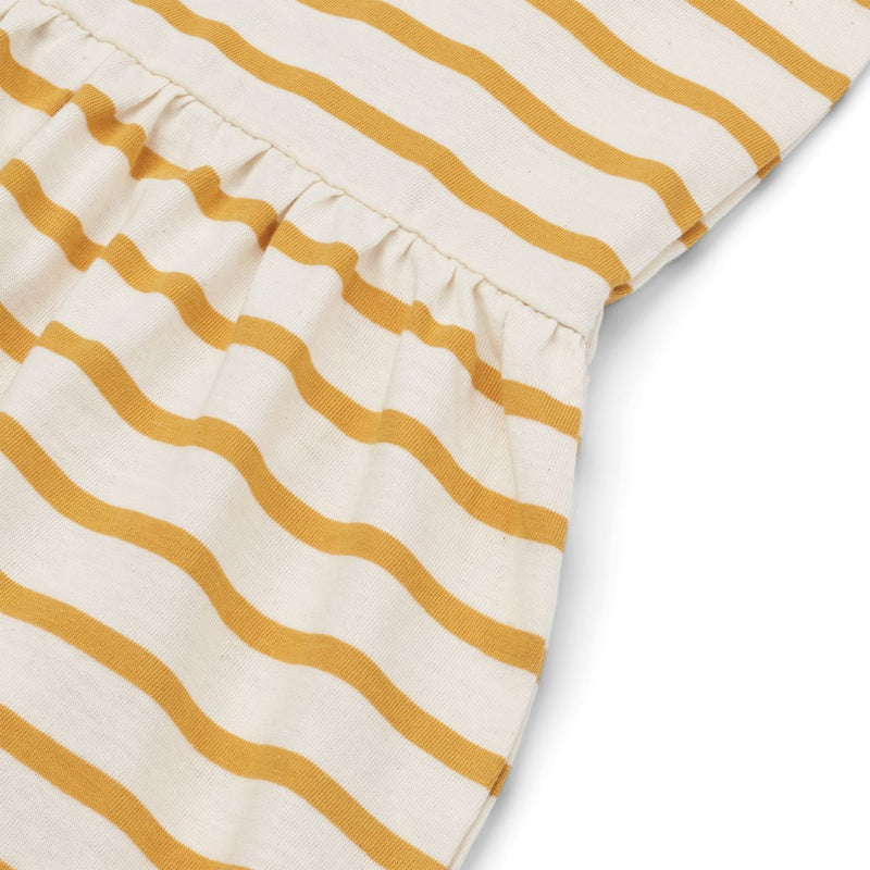 Liewood STRIPED SHORT-SLEEVED DRESS - Y/D stripe Creme de la creme / Yellow mellow - DRESS
