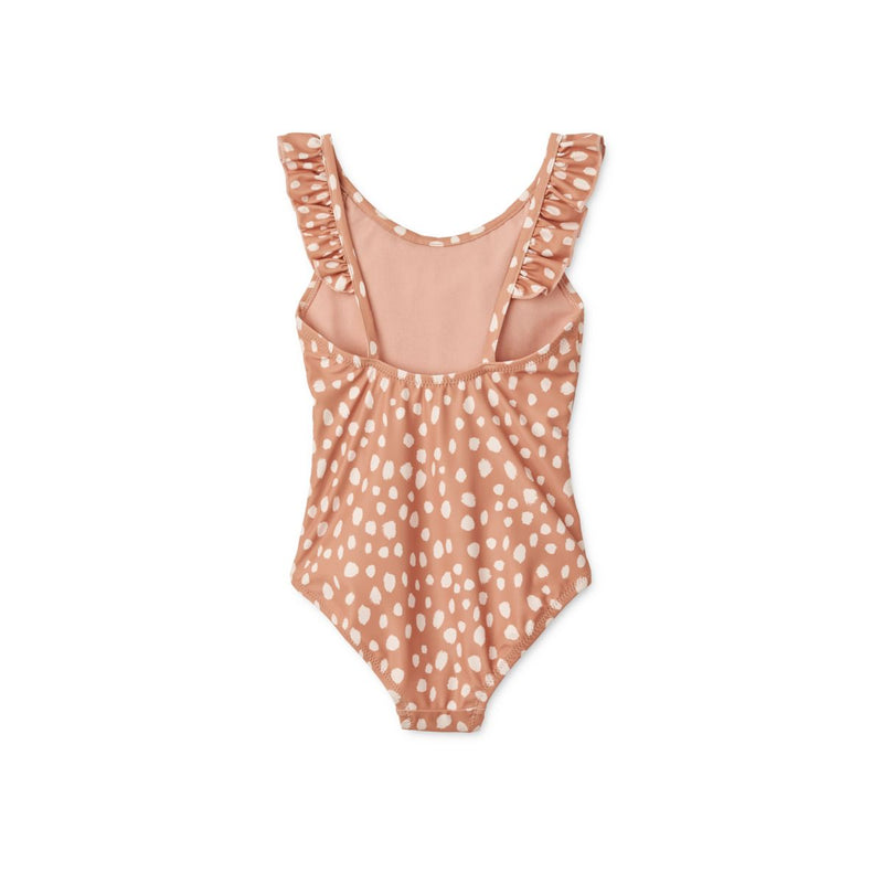 Liewood Kallie printed ruffle swimsuit - Leo spots / Tuscany rose - SWIMSUIT