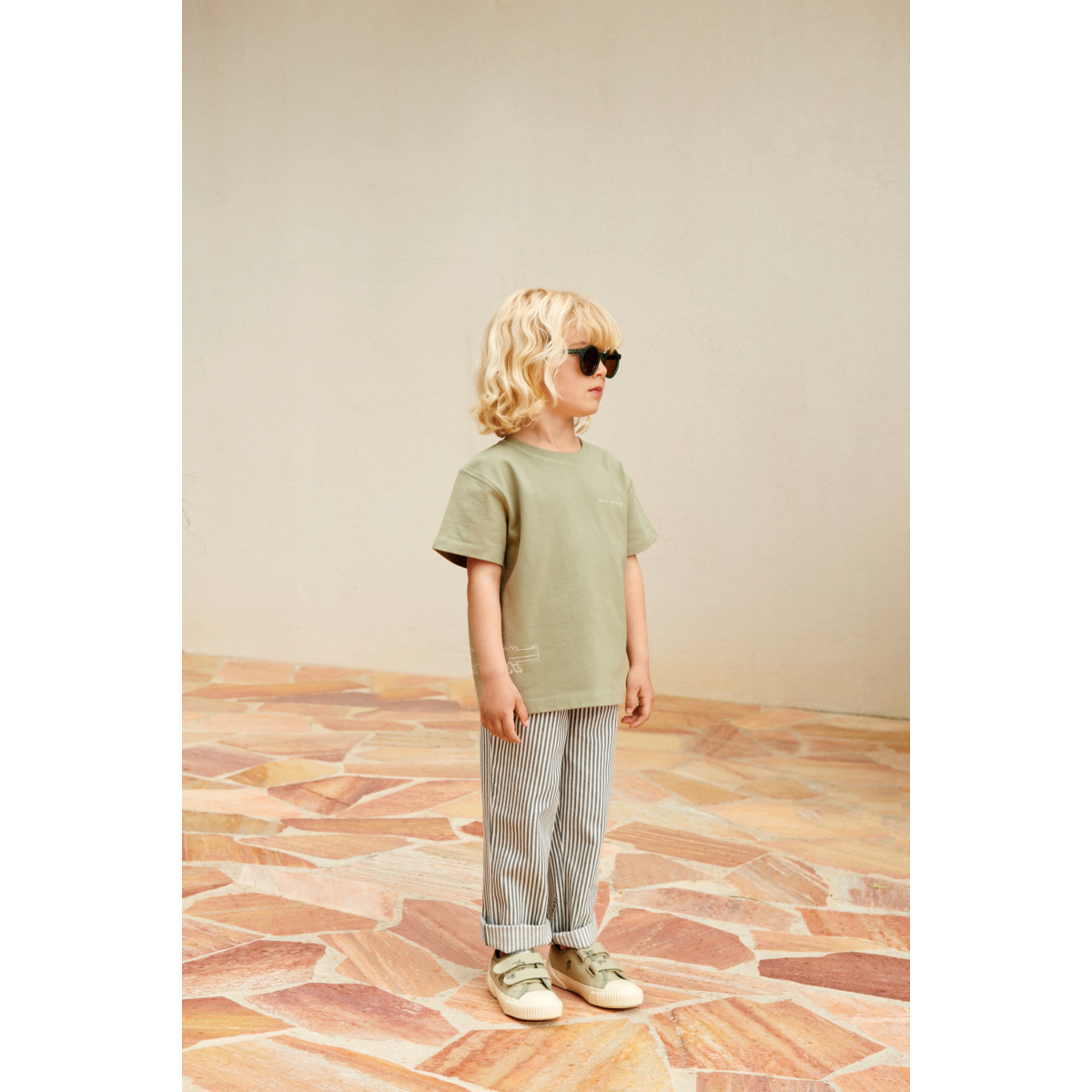 Liewood Harald striped cotton trousers - Y/D Stripe Whale Blue / Creme de la Creme - PANTS