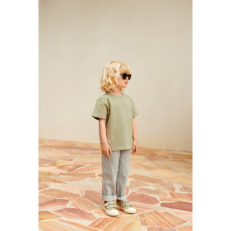 Liewood Harald striped cotton trousers - Y/D Stripe Whale Blue / Creme de la Creme - PANTS