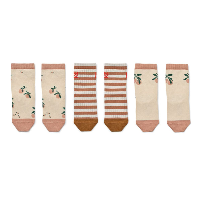 Liewood Silas Cotton Socks 3 Pack - Peach sea shell mix - SOCKS/STOCKINGS