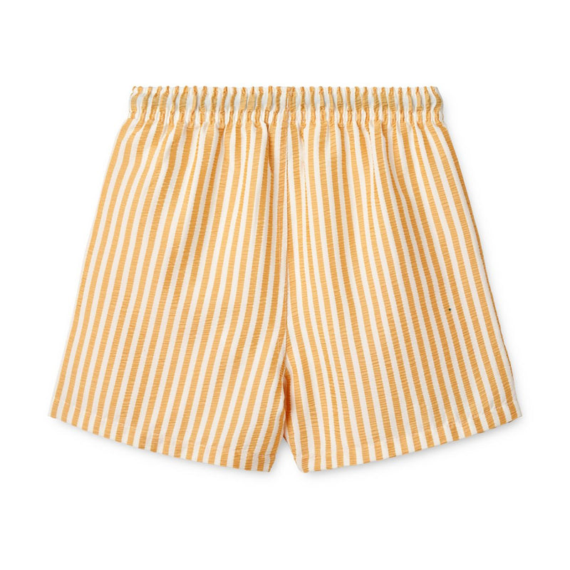 Liewood Duke Striped Swim Trunks - Y/D stripe Yellow Mellow/ Creme de la creme - BOARD SHORTS