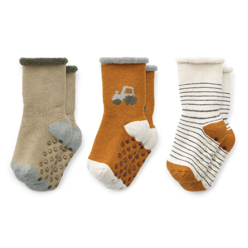 Liewood Eloy Anti-Slip baby socks 3-pack - Vehicles mix - SOCKS/STOCKINGS