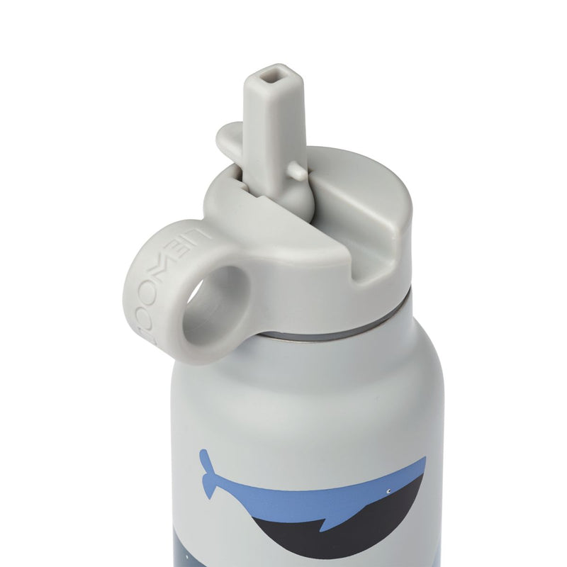 Liewood Falk Water Bottle 350 ml - Whales / Cloud blue - WATER BOTTLE