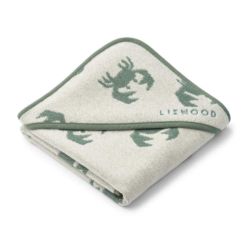 Liewood Alba Hooded Baby Towel - Crab / Sandy - TOWEL / WASHCLOTH