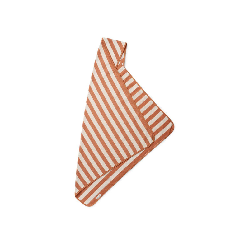 Liewood Louie Hooded Junior Towel - Y/D Stripes Tuscany rose /  Creme de la creme - TOWEL / WASHCLOTH
