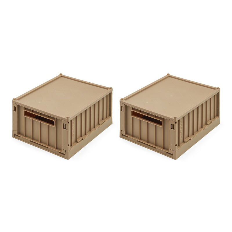 Liewood Weston Small Storage Box With Lid 2 Pack - Oat - STORAGE BOX