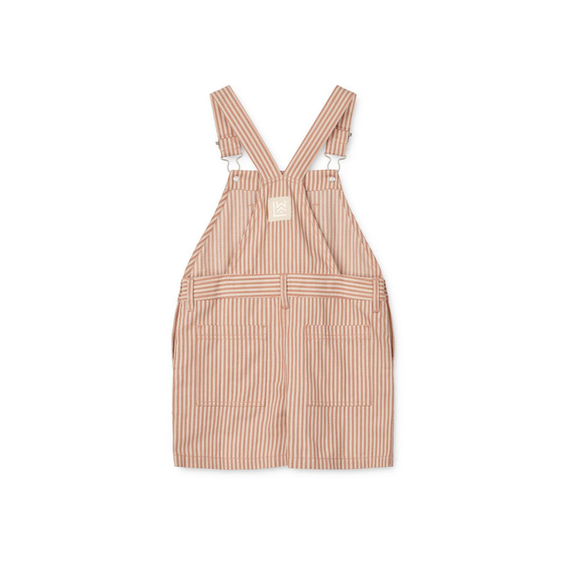 Liewood Striped short dungarees - Y/D Stripe Tuscany rose/ Sandy - DUNGAREE