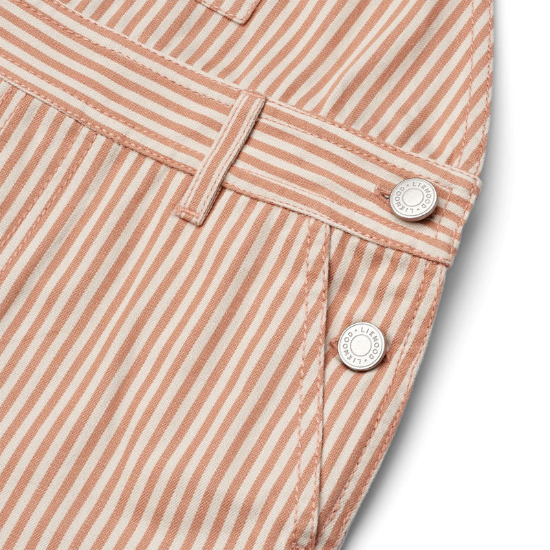 Liewood Striped short dungarees - Y/D Stripe Tuscany rose/ Sandy - DUNGAREE