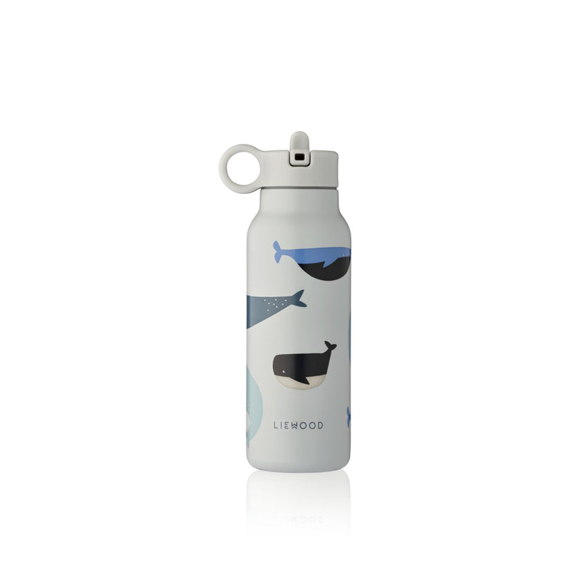Liewood Falk Water Bottle 350 ml - Whales / Cloud blue - WATER BOTTLE
