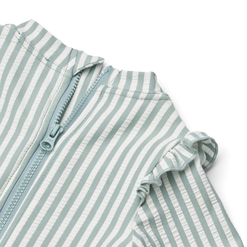 Liewood Sille Swim Jumpsuit - Y/D stripe: Sea blue/white - SWIMSUIT