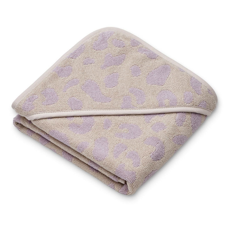 Liewood Alba Hooded Baby Towel - Leo / Misty lilac - TOWEL / WASHCLOTH