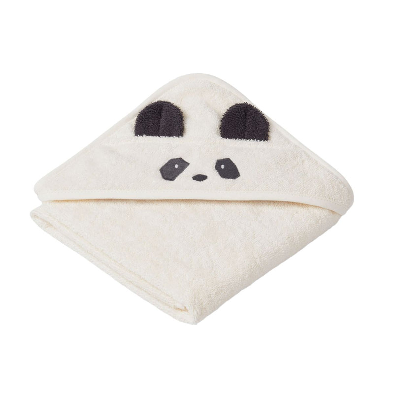 Liewood Albert Hooded Baby Towel - Panda creme de la creme - TOWEL / WASHCLOTH