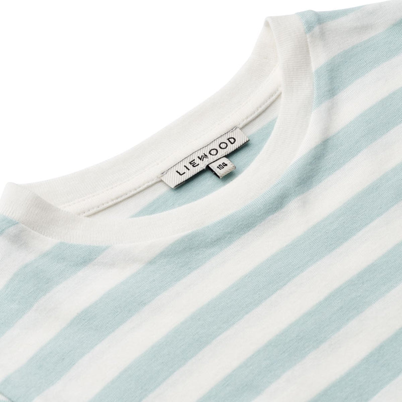 Liewood Apia Y/D stripe T-shirt ss - Y/D stripe: Sea blue/white - TSHIRT