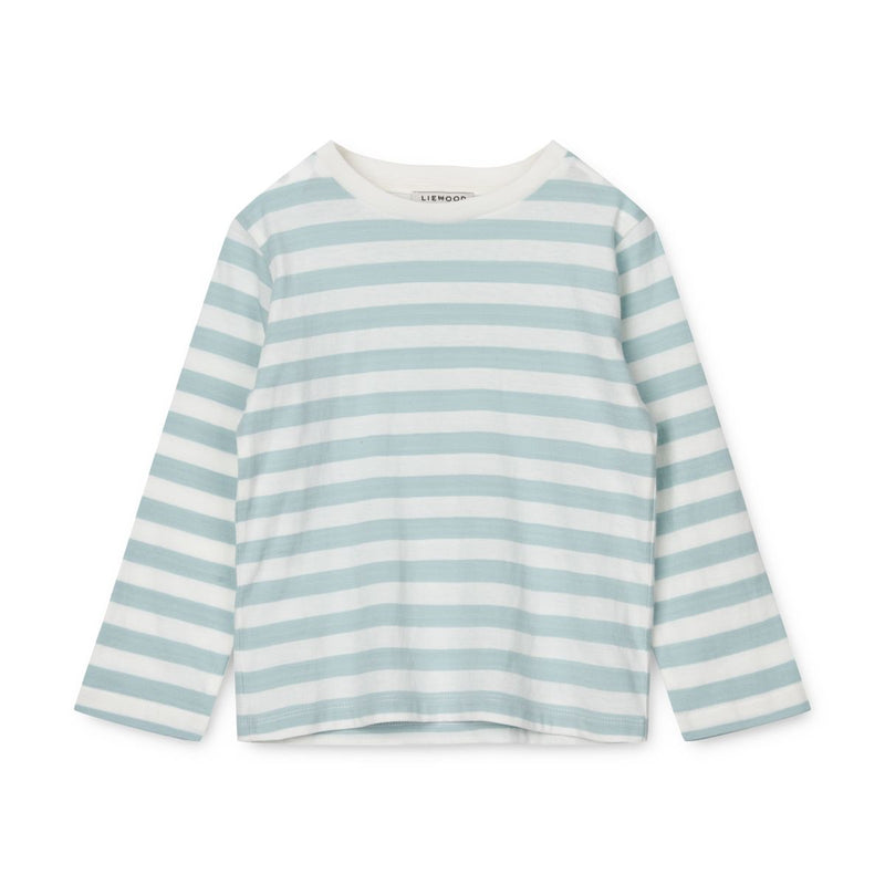 Liewood Apia Y/D stripe T-shirt ls - Y/D stripe: Sea blue/white - TSHIRT