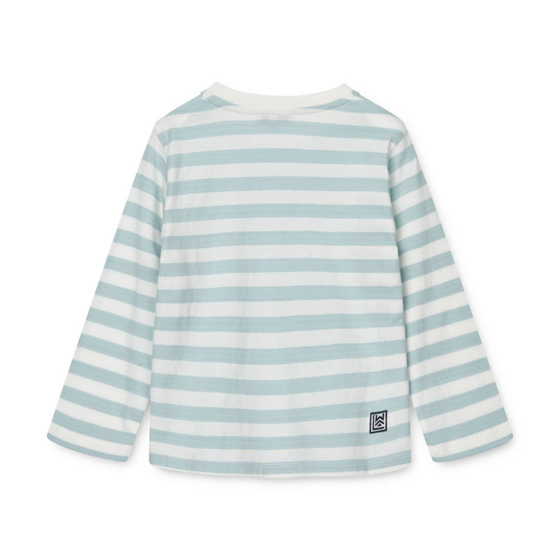Liewood Apia Y/D stripe T-shirt ls - Y/D stripe: Sea blue/white - TSHIRT