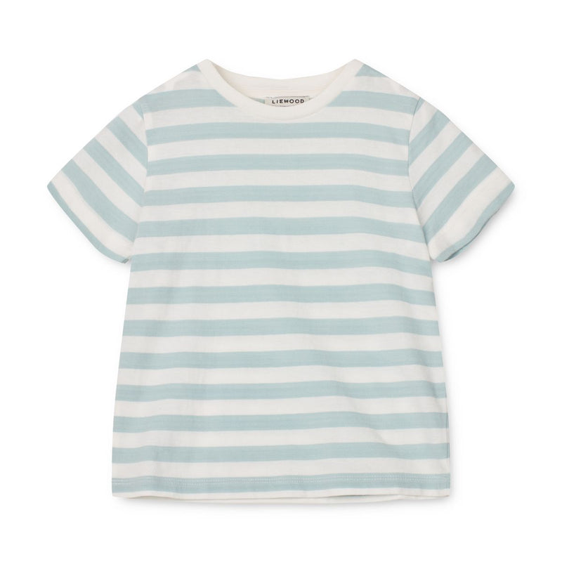 Liewood Apia Y/D stripe T-shirt ss - Y/D stripe: Sea blue/white - TSHIRT