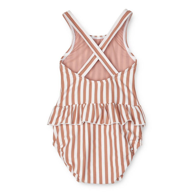 Liewood Amina baby swimsuit - Y/D Stripe: Tuscany rose / Creme de la creme - SWIMSUIT