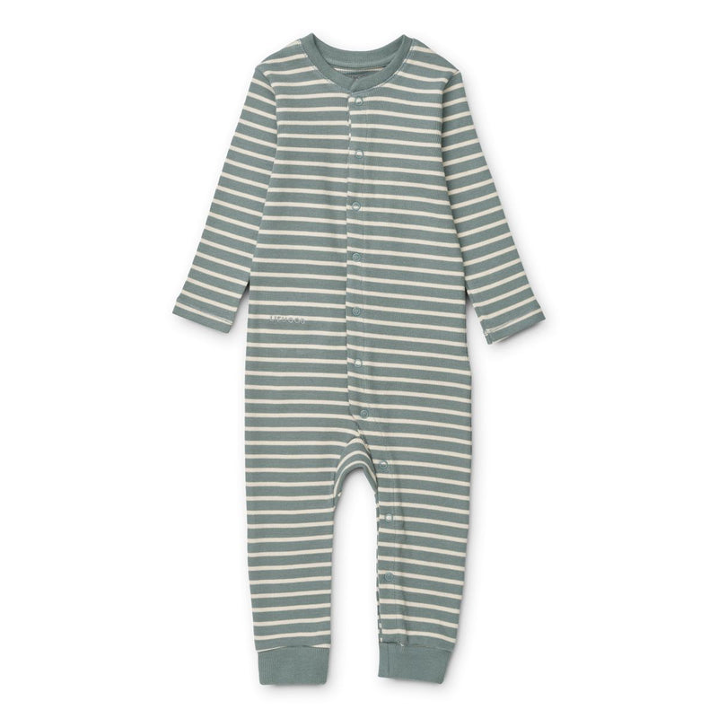 Liewood Birk pyjamas jumpsuit - Y/D stripe: Blue fog / sandy - PYJAMAS JUMPSUIT