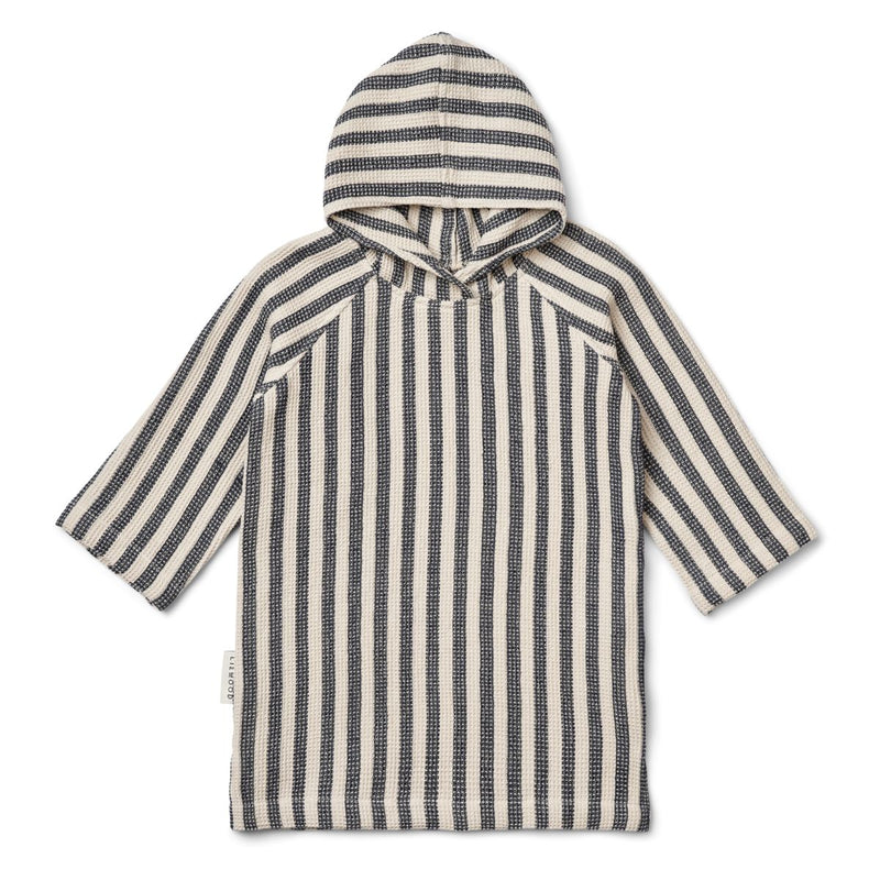 Liewood Avi bathrobe poncho - Y/D Stripe Classic navy / Sandy - BATHROBE / PONCHO