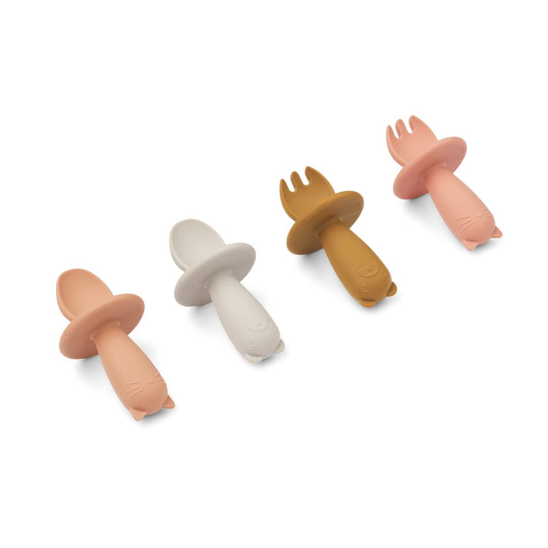 Liewood Avril Baby Cutlery 4-Pack - Tuscany rose multi mix - CUTLERY