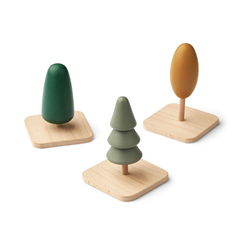 Liewood Village Trees 3-Pack - Faune green mix - GAME
