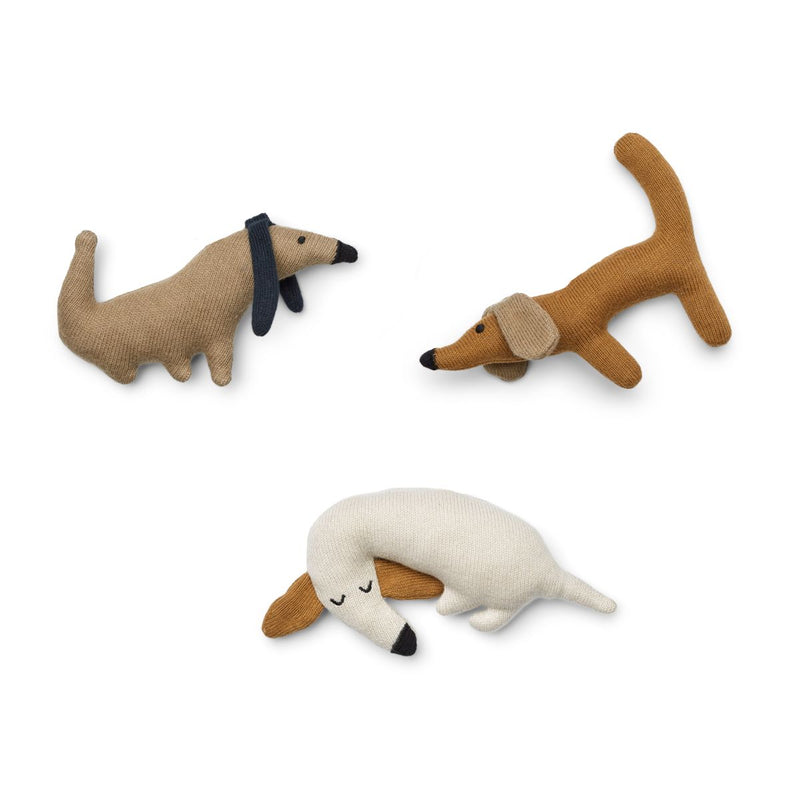 Liewood Carson Knitted Bell Teddy - Dog multi mix - TEDDY