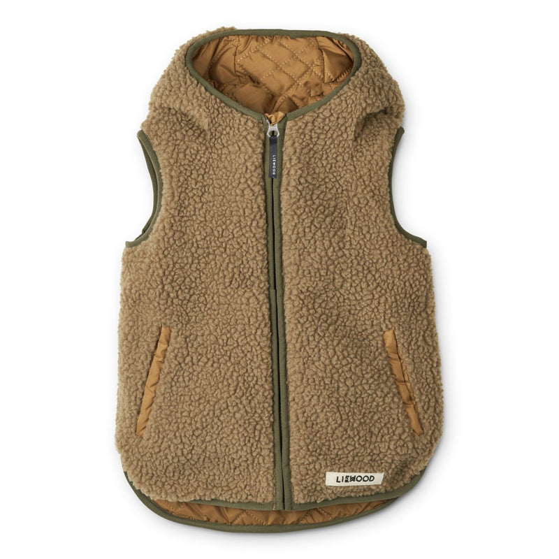 Liewood Diana Reversible Vest - Golden caramel / Oat mix - VEST