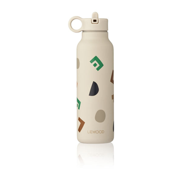 Liewood Falk Steel Water Bottle 500 ml - Graphic alphabet / Sandy - WATER BOTTLE