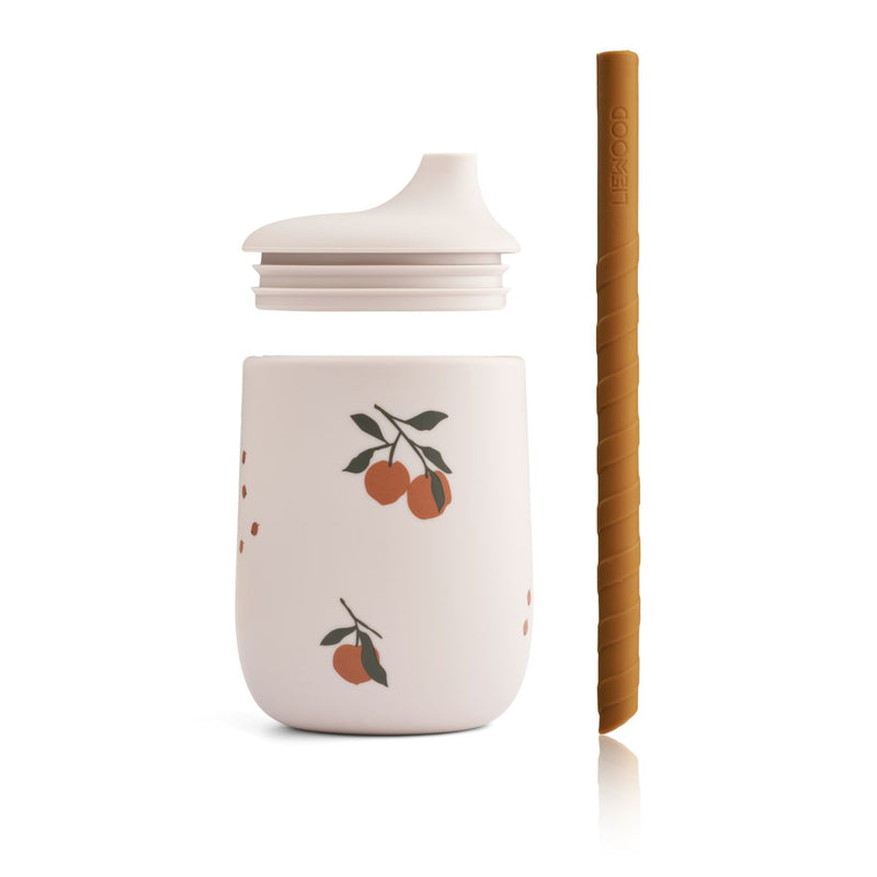 Liewood Ellis Sippy Cup with straw 230 ml - Peach / Sandy - CUP