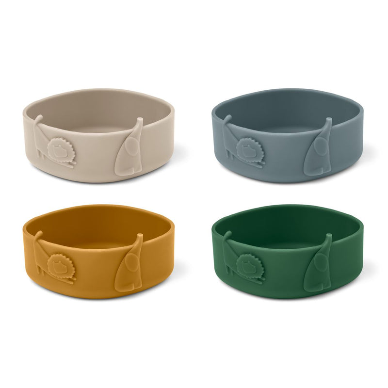 Liewood Emily silicone bowl 4-pack - Garden green multi mix - BOWL