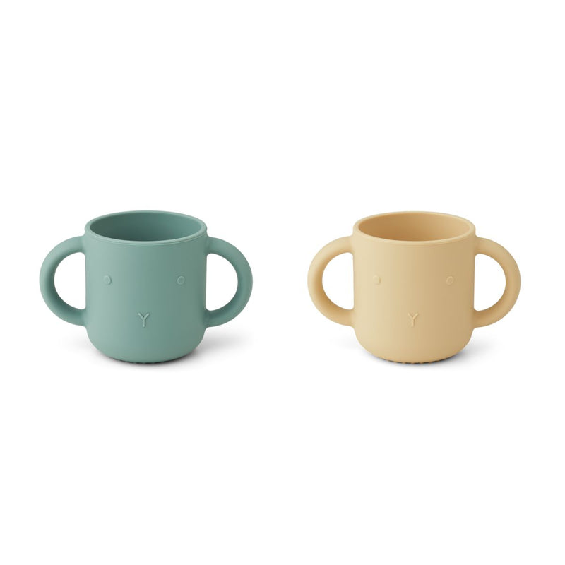 Liewood Gene Silicone Cup 2 Pack - Rabbit peppermint wheat yellow mix - CUP