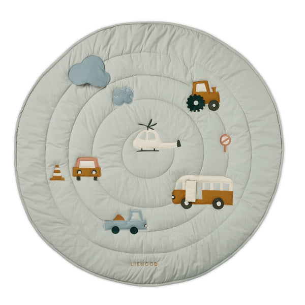 Liewood Gitta Activity Blanket - Vehicles/dove blue mix - ACTIVITY BLANKET