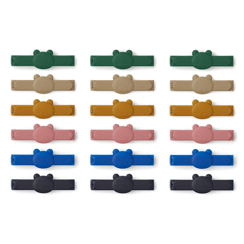 Liewood Gonzo Bag Clips 18 Pack - Mr bear / eden multi mix - BAG CLIPS