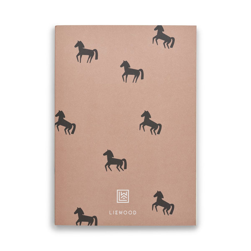 Liewood Jae notebook medium - Horses / Dark rosetta - NOTEBOOK
