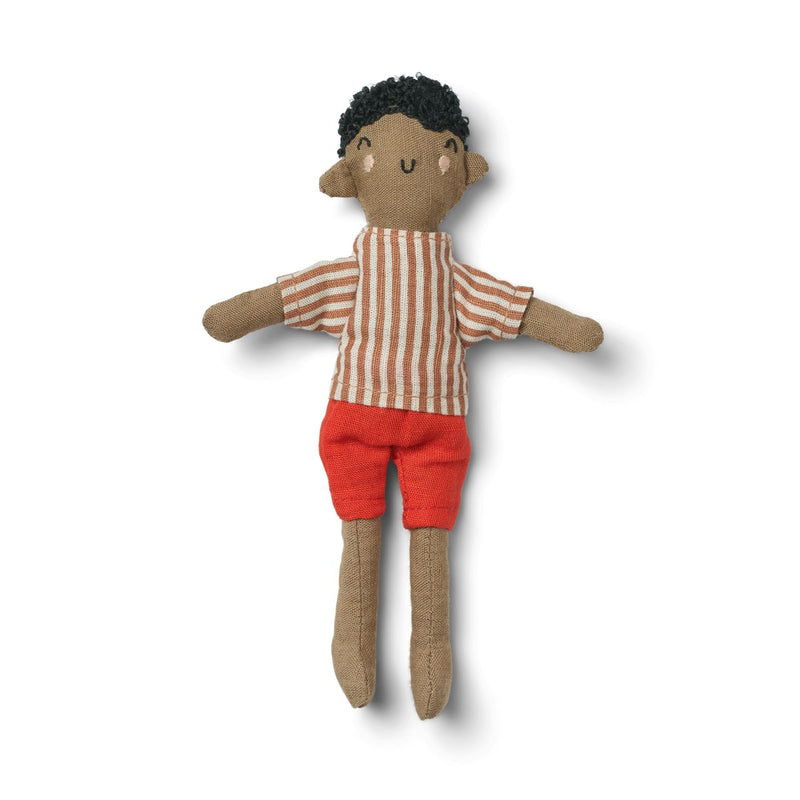Liewood Jaffer Knitted Mini Doll - Apple red / tuscany rose multi mix - TEDDY