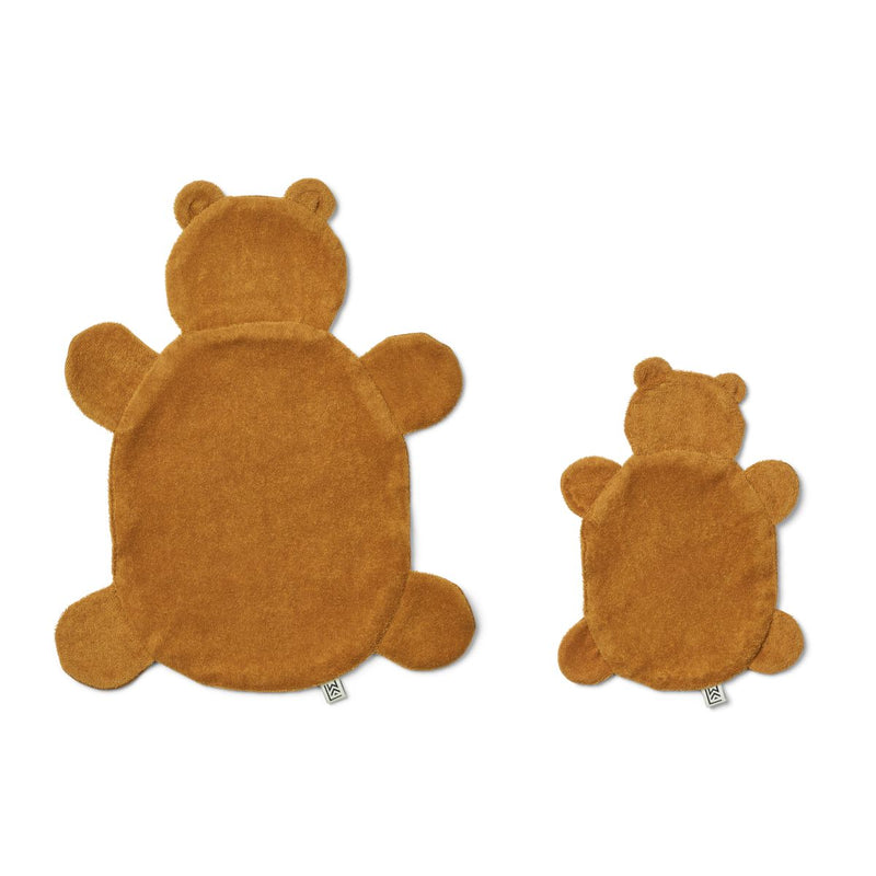 Liewood Janai cuddle cloth 2-pack - Mr bear / Golden caramel - CUDDLE CLOTH
