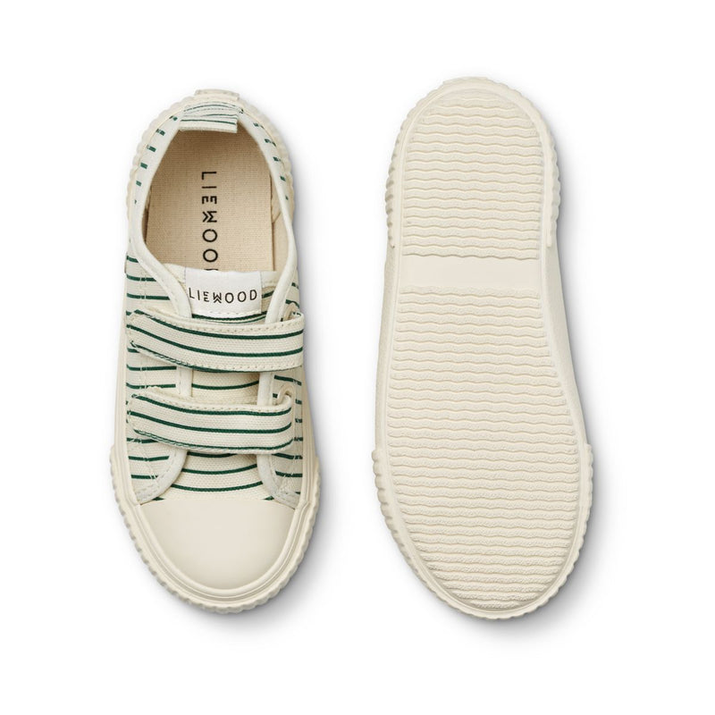 Liewood Kim Canvas shoe - Stripe Garden green / Creme de la creme - SNEAKERS