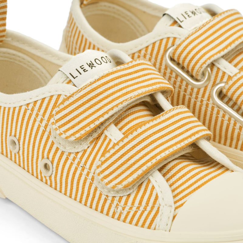 Liewood Kim Canvas shoe - Stripe yellow mellow / Creme  de la creme - SNEAKERS